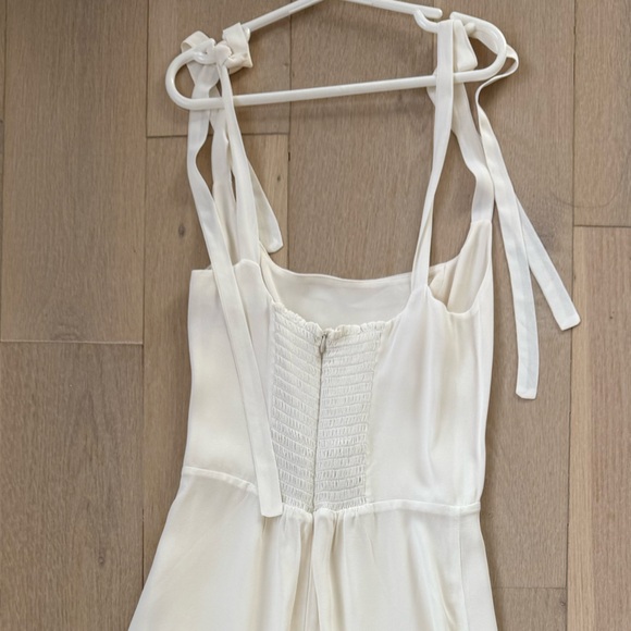 Reformation Besse Dress Ivory 0 Tie Straps Midi Dress - Picture 5 of 6